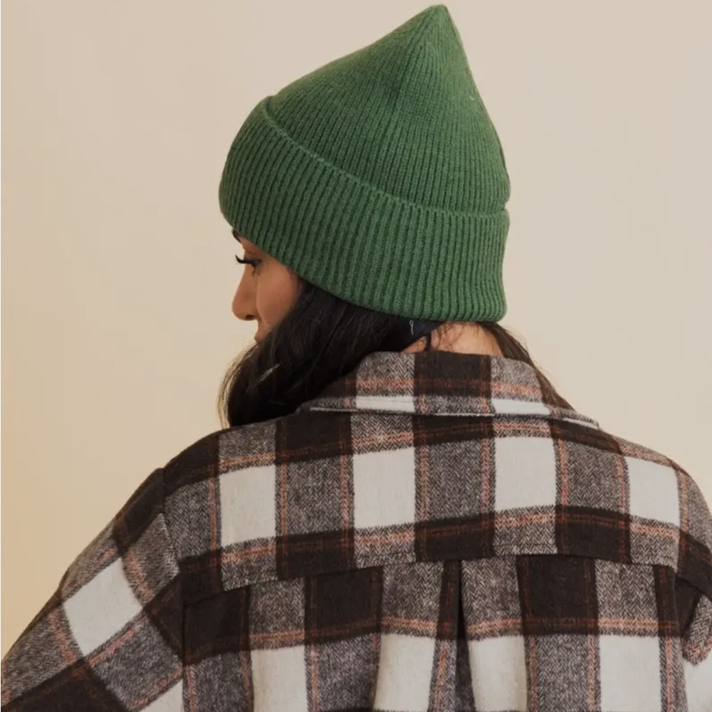 Happy Face Embroidered Ribbed Knit Beanie - Picture 2 of 3